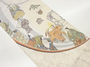 時代人物に曲線・松・梅模様織出し袋帯